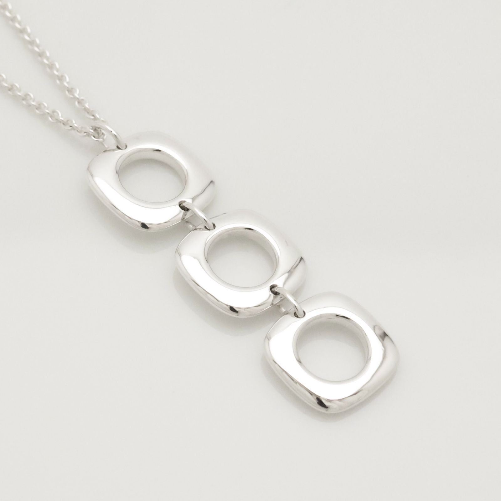 【美品】ティファニー TIFFANY&Co. トリプル クッション スクエア ネックレス AG925