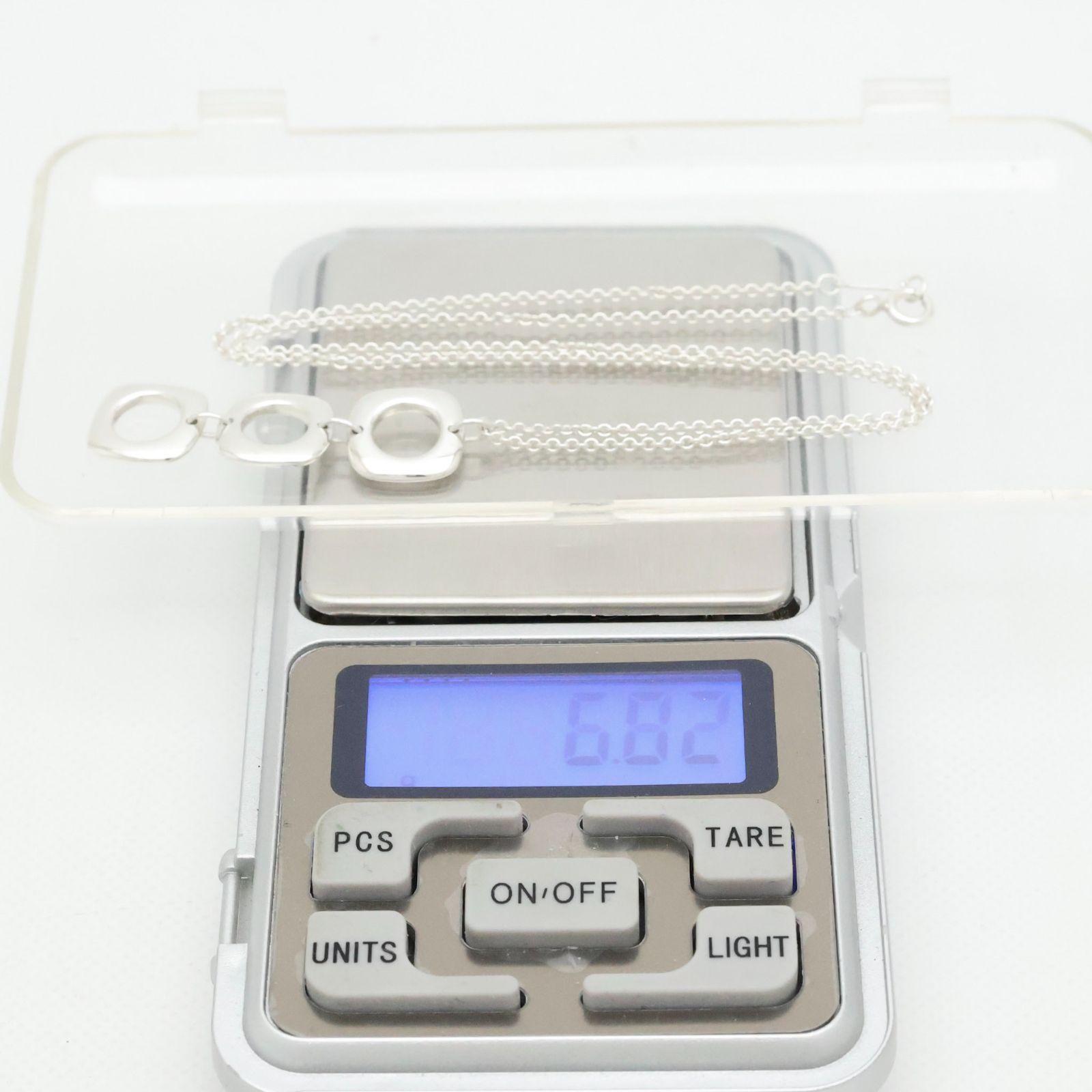 【美品】ティファニー TIFFANY&Co. トリプル クッション スクエア ネックレス AG925