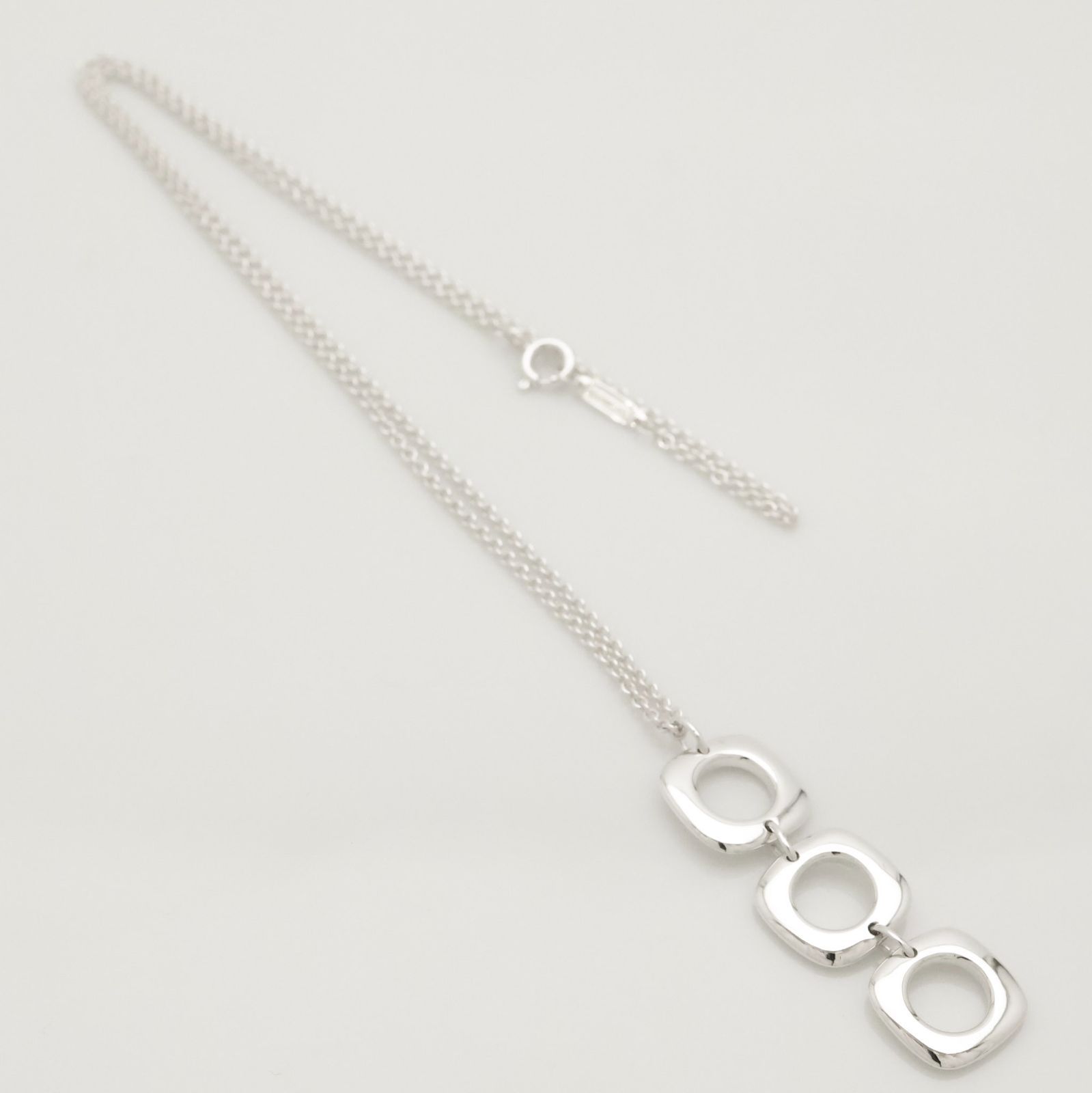 【美品】ティファニー TIFFANY&Co. トリプル クッション スクエア ネックレス AG925