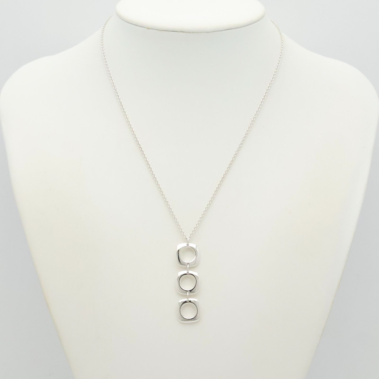 【美品】ティファニー TIFFANY&Co. トリプル クッション スクエア ネックレス AG925