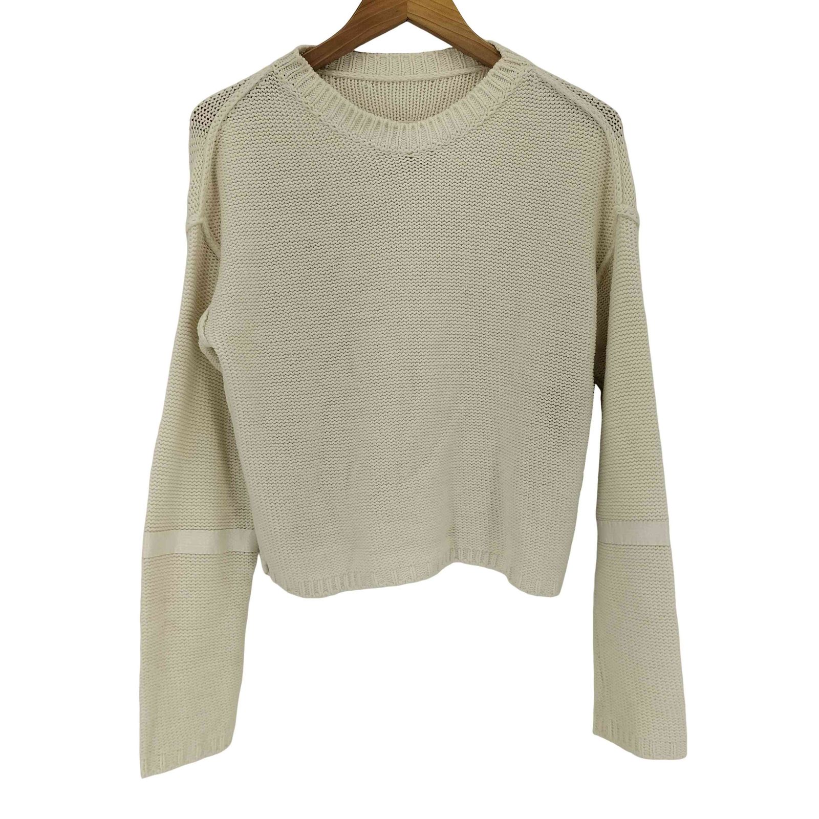 エムエムシックスメゾンマルジェラ MM6 Maison Margiela 15SS テープスリーブクロップドコットンクルーネックニット レディース import：S