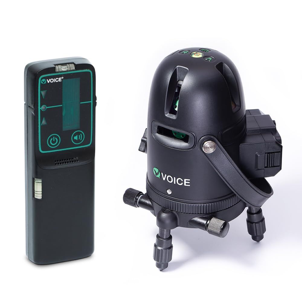 ☆新品☆VOICE レーザー墨出し器 3ライン グリーンレーザー Model-G3 受光器セット レーザー 大矩ライン照射モデル アプリからの遠隔操作 タッチスイッチ