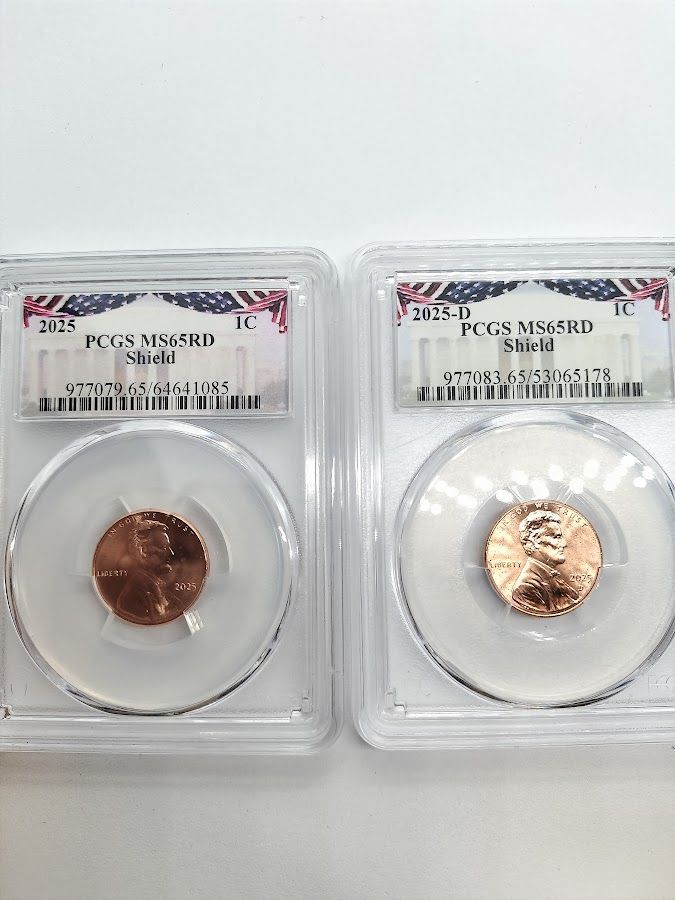 【２点セット】PCGS MS65 2025年 P&D リンカーンセント ペニービジネスストライクセット