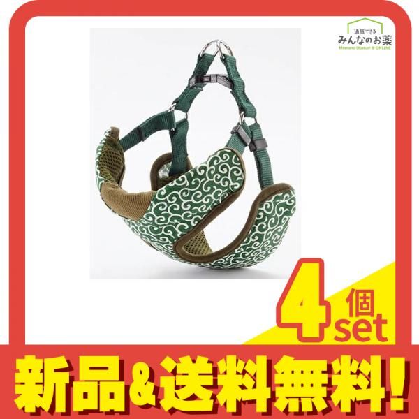 ペティオ 犬雅 唐草ベストハーネス S 超小型犬用 グリーン 10kgまで 4個セット まとめ売り 6,168円