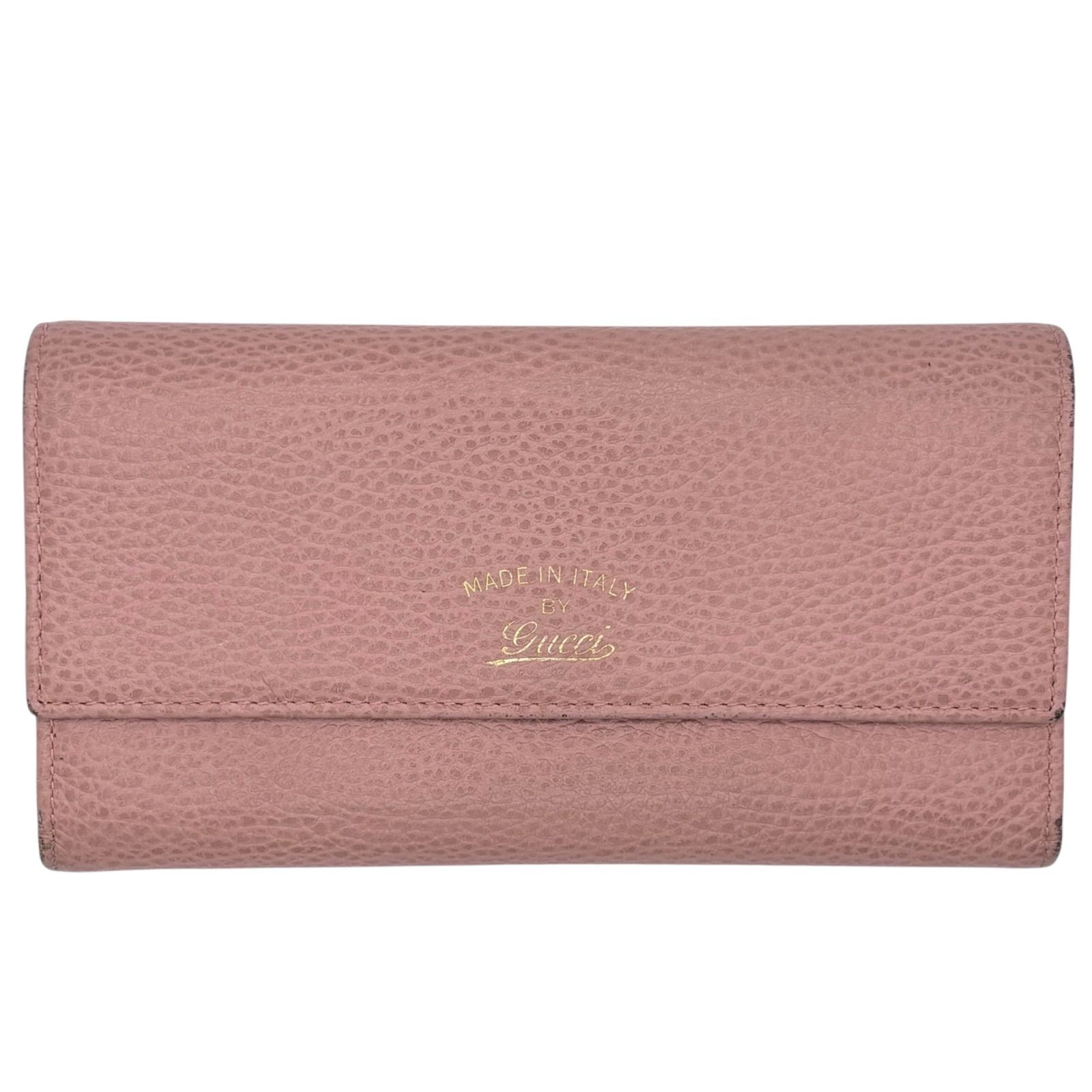 GUCCI グッチ 長財布 二つ折り ピンク系 ピンクベージュ 財布 レザー 革製品 354496 スウィング SWING ゴールドロゴ 本革 人気 レディース【送料無料】