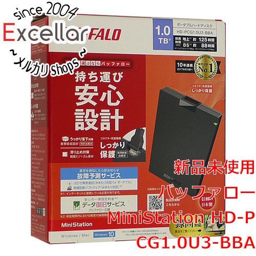 [bn:2] 【新品訳あり(箱きず・やぶれ)】 BUFFALO製PortableHD　HD-PCG1.0U3-BBA　1.0TB