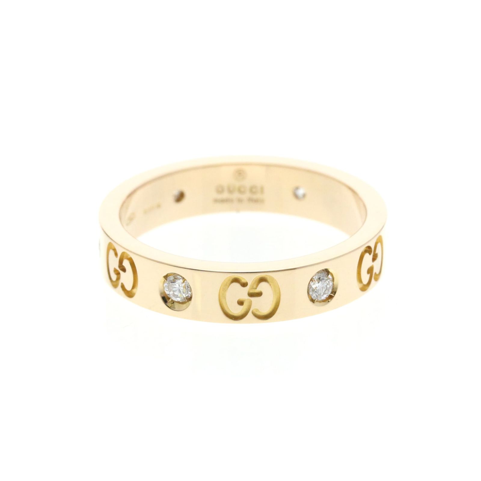 グッチ(Gucci) アイコン リング ダイヤモンド K18ピンクゴールド(K18PG) ファッション ダイヤモンド バンドリング ピンクゴールド(PG)