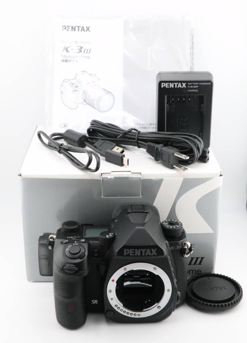 ★極上品★《ショット数：424回》ペンタックス PENTAX K-3 Mark III モノクローム Matte Black Edition ボディ元箱・充電器付★I0718＃5479 179,000円