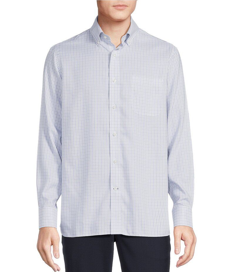 ダニエル クレミュ メンズ トップス シャツ Daniel Cremieux Signature Label NonIron Plaid Long Sleeve Woven Shirt Light B