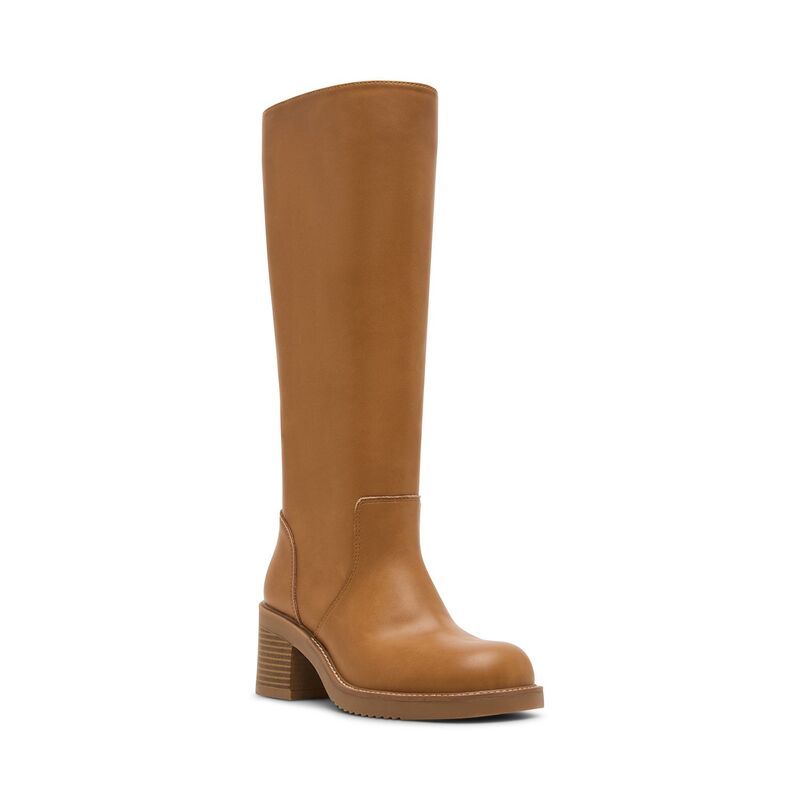 マッデンガール レディース シューズ ブーツ・レインブーツ ヒール madden girl Momentoo Womens Block Heel KneeHigh Boots Natural