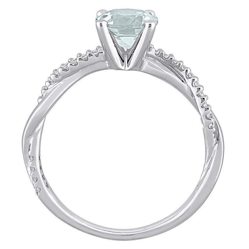ステラ グレース レディース アクセサリー リング Stella Grace 14k White Gold Aquamarine 16 CaratW Diamond Crossover Engagem