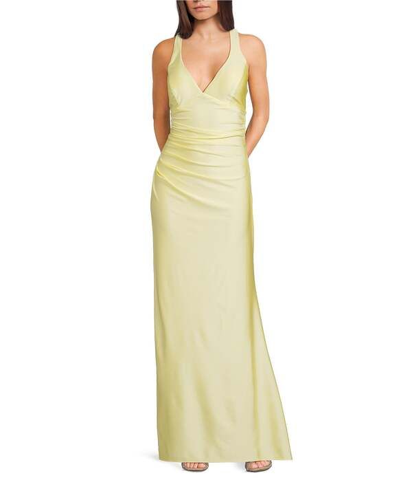 ビーダーリン レディース トップス ワンピース Vネック ホルター B Darlin Halter VNeck Criss Cross Tie Back Fittedress Pale Yellow