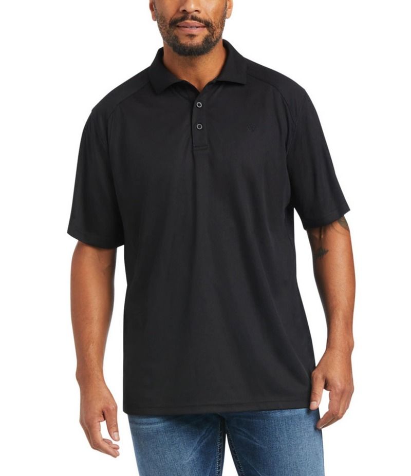 アリアト メンズ トップス シャツ ポロシャツ トール Ariat Big Tall AC Performance Short Sleeve Polo Shirt Black ブラック