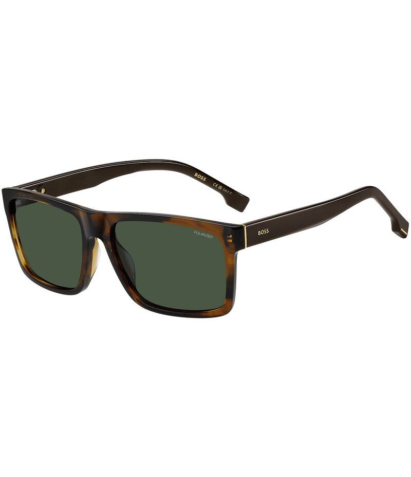 ヒューゴボス レディース アクセサリー サングラス・アイウェア Hugo Boss Mens Boss1760 59mm Polarized Rectangle Sunglasses Tortoise