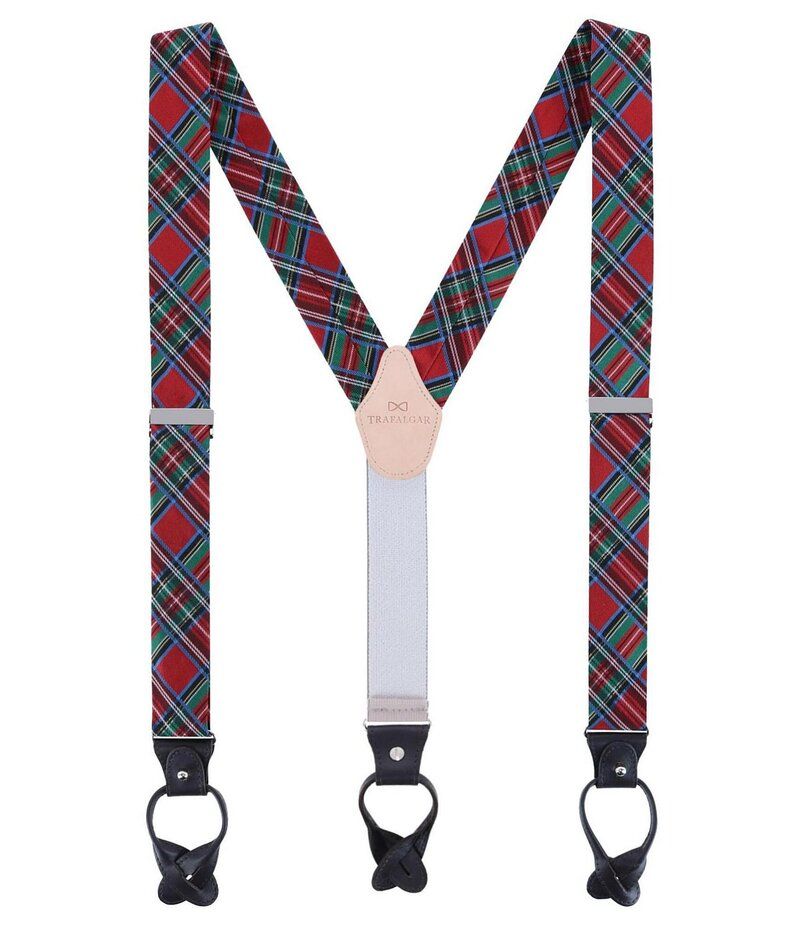 トラファルガー メンズ アクセサリー ベルト シルク Trafalgar Nicholas Holiday Tartan Plaid Silk Button End Suspenders Tartan 19,236円