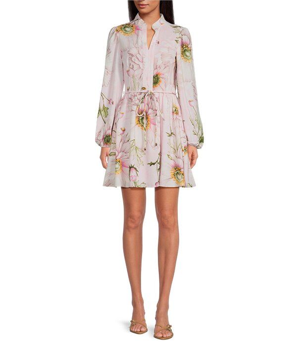 ケンジー レディース トップス ワンピース Vネック フラワー柄 プリント シャツ フラワー Kensie Floral Print Woven VNeck Long Sleeve Shirt Dre 22,792円
