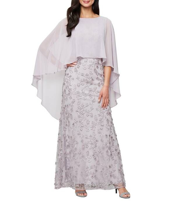 イグナイト レディース トップス ワンピース シフォン オーバーレイ 刺繍 Ignitevenings 3D Embroidered Boat Neck Chiffon 34 Overlay Slee