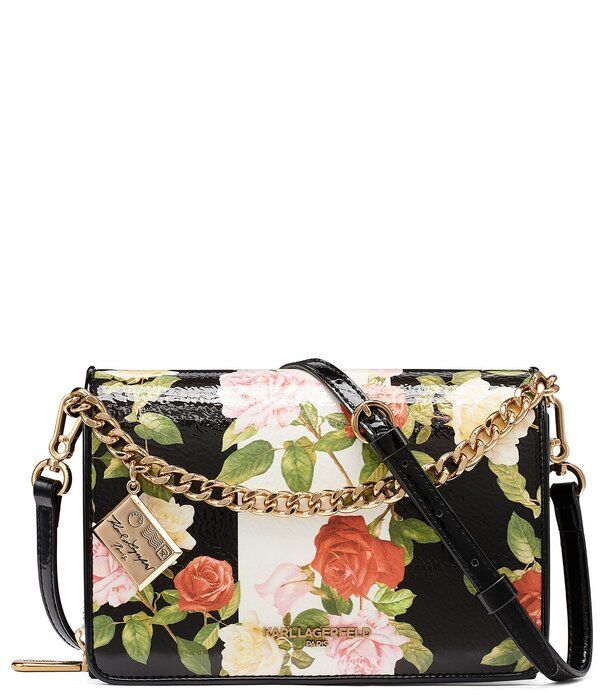 カール ラガーフェルド レディース バッグ フラワー柄 フラワー KARLAGERFELD PARIS Lourdes Floral Crossbody Bag Black Floral ブラック