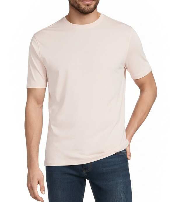 ムラノ メンズ トップス シャツ クルーネック Murano Liquid Luxury Interlock Crew Neck Short Sleeve TShirt Light Peach ピーチ