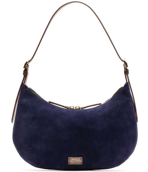 フランセスバレンタイン レディース バッグ スエード FRANCES VALENTINE Starr Suede Hobo Shoulder Bag Navy ネイビー