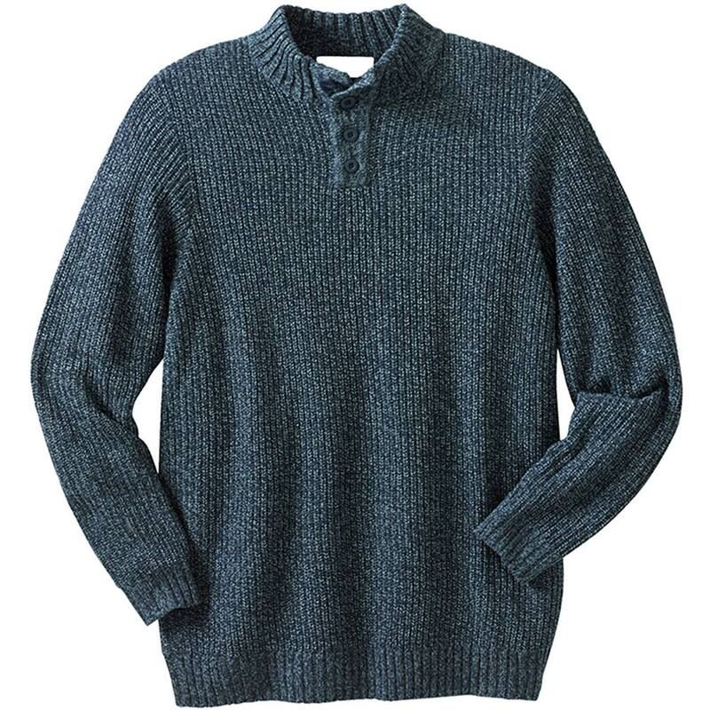キングサイズ レディース アウター ニット・セーター トール KingSize Mens Big Tall Henley Shaker Sweater Navy Marl マール