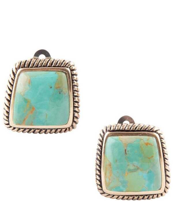 バース レディース アクセサリー ピアス・イヤリング Barse Roped Blue Turquoise Golden Clip Earrings TurquoiseGold ターコイズ