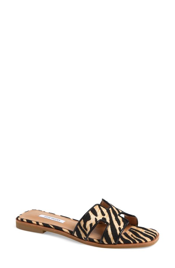 スティーブ マデン レディース シューズ サンダル Steve Madden Hadyn Slide Sandal Women ZEBRA アニマル