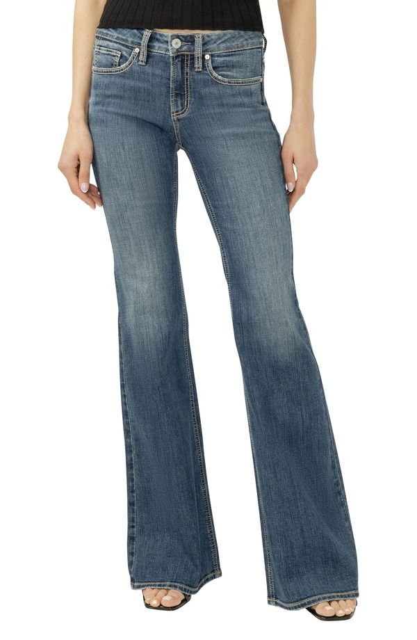 シルバー ジーンズ レディース ボトムス デニムパンツ フレア Silver Jeans Co Suki Flare Leg Jeans BEVERLY