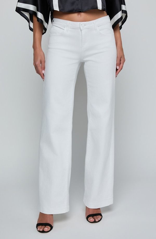 ラジャンス レディース ボトムス デニムパンツ ワイドレッグ ジーンズ LAGENCE Joanne Wide Leg Jeans BLANC
