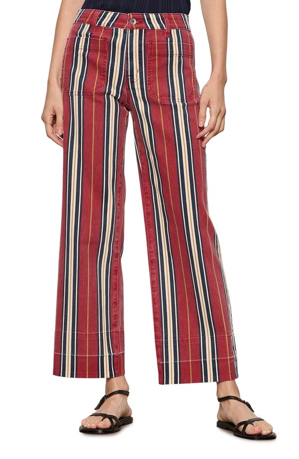 サンクチュアリー レディース ボトムス レギンス ワイドレッグ プチ パンツ アンクル Sanctuary Mariner Wide Leg Stripe Ankle Pants Petite Reg
