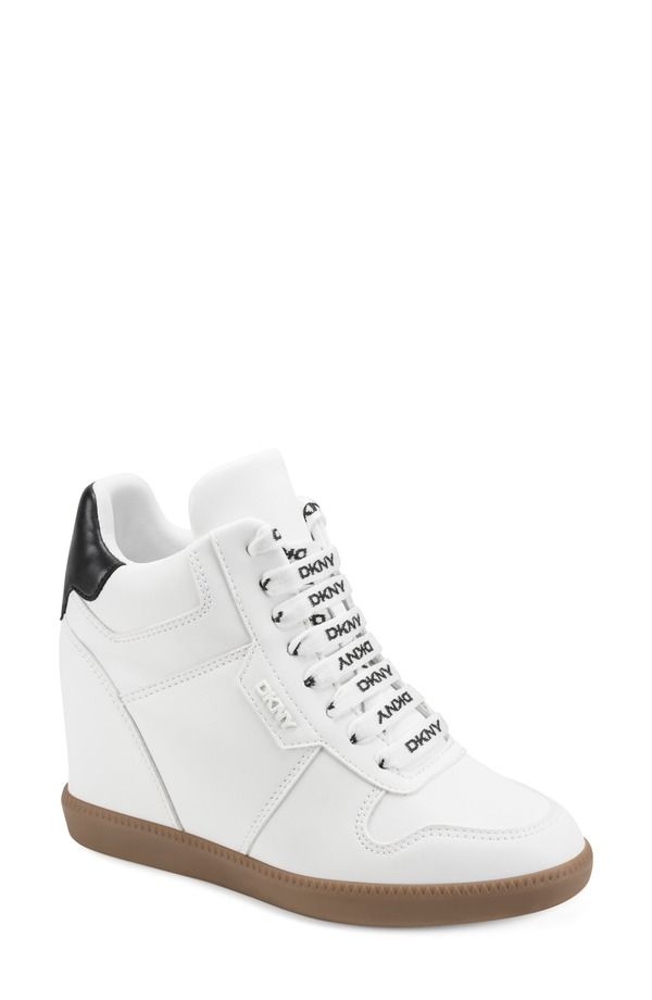 ダナ キャラン ニューヨーク レディース シューズ スニーカー DKNY Sereina Hidden Wedge Sneaker Women WHT BLK