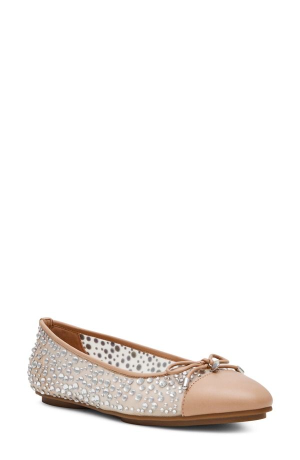 アンクライン レディース シューズ パンプス Anne Klein Luci Bow Crystal Embellished Ballet Flat Women CRYSTALS