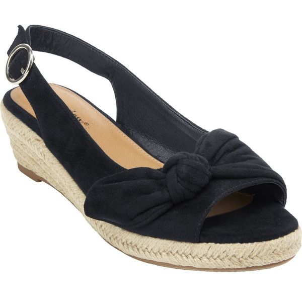 コンフォートビュー レディース シューズ サンダル Comfortview The Zanea Espadrille Women BLACK ブラック
