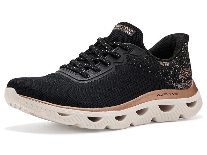 スケッチャーズ レディース シューズ スニーカー Bobs From Skechers Arc Waves Black Gold ブラック