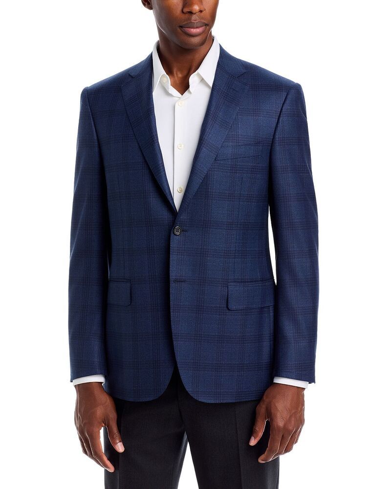 カナーリ メンズ アウター ジャケット・ブルゾン レギュラーフィット コート Canali Siena Tonal Plaid Regular Fit Sport Coat Dark Blue ブルージャンパー・ブルゾン