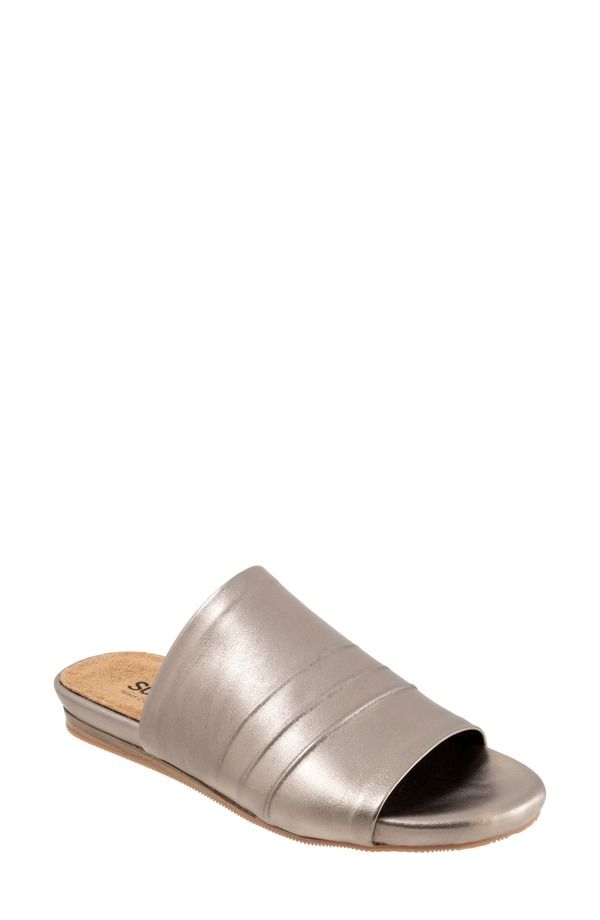 ソフトウォーク レディース シューズ サンダル SoftWalk Camano Slide Sandal Women PEWTER ピューター