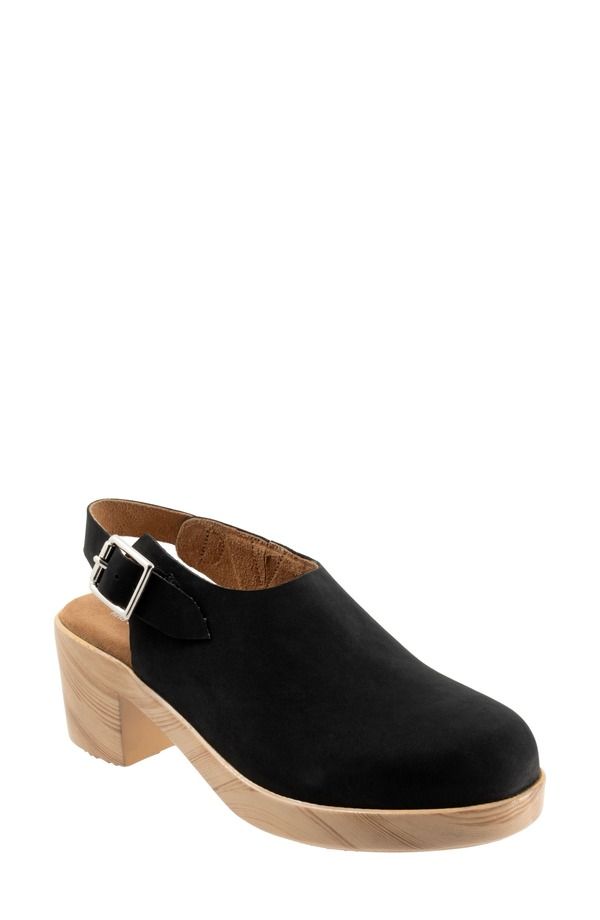 ソフトウォーク レディース シューズ サンダル プラットフォーム SoftWalk Fairbankslingback Platform Clog Women BLACK NUBUCK ブラック