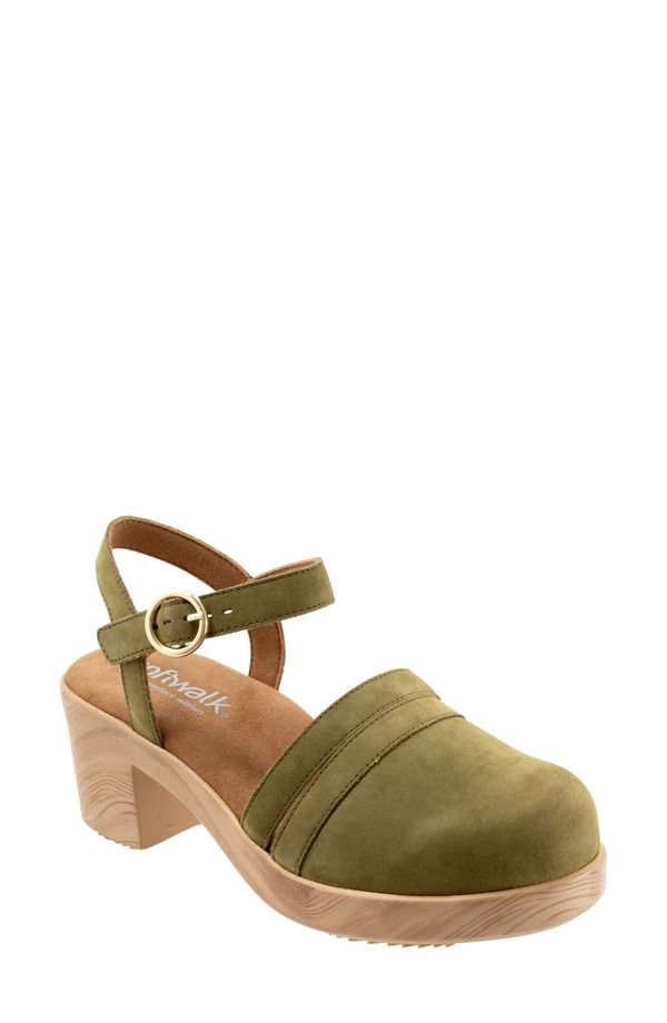 ソフトウォーク レディース シューズ サンダル プラットフォーム アンクル SoftWalk Fillmore Ankle Straplatform Clog Women OLIVE NUBUCK オ 29,120円