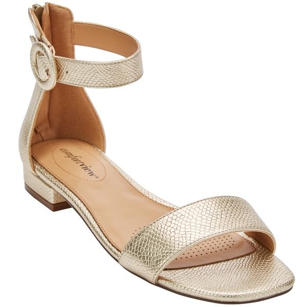 コンフォートビュー レディース シューズ ヒール サンダル Comfortview The Alora Sandal Women GOLD ゴールド