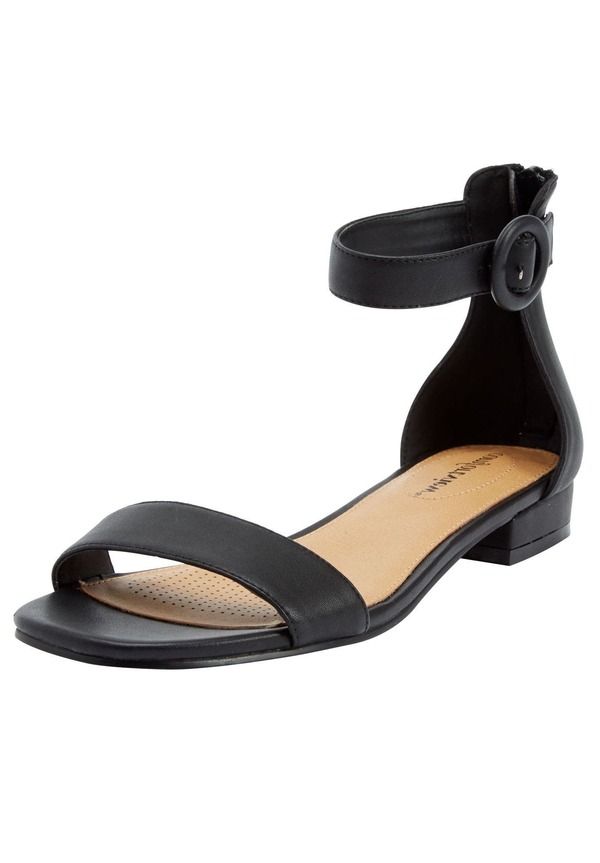 コンフォートビュー レディース シューズ ヒール サンダル Comfortview The Alora Sandal Women BLACK ブラック