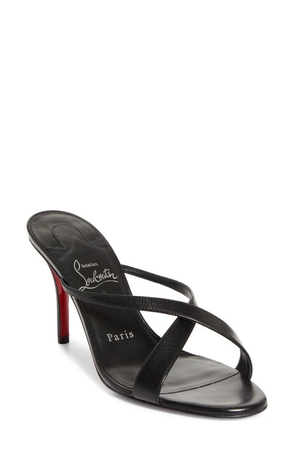 クリスチャン・ルブタン レディース シューズ スニーカー サンダル レザー Christian Louboutin Mulazee Leather Slide Sandal Women BLACK L 153,900円