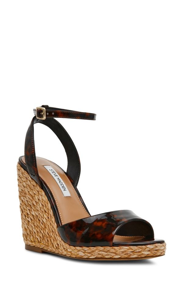 スティーブ マデン レディース シューズ ヒール サンダル アンクル Steve Madden Devin Ankle Strap Wedge Sandal Women TORTOISE