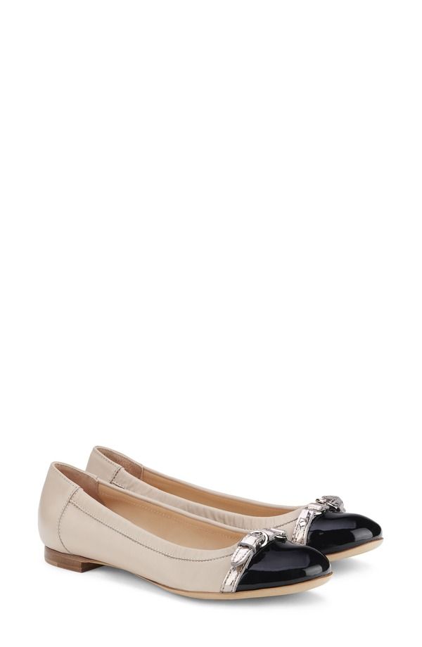 エージーエル レディース シューズ パンプス キャップ AGL Monika Cap Toe Ballet Flat Women NERO BEIGE COAL ベージュ