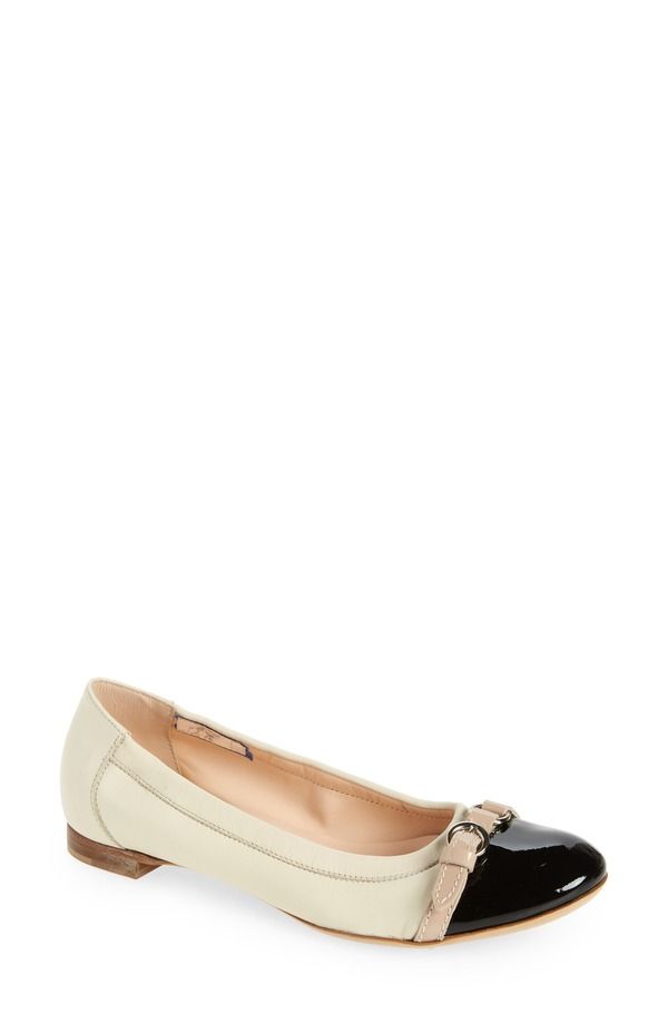エージーエル レディース シューズ パンプス キャップ AGL Monika Cap Toe Ballet Flat Women IVORY LEA アイボリー