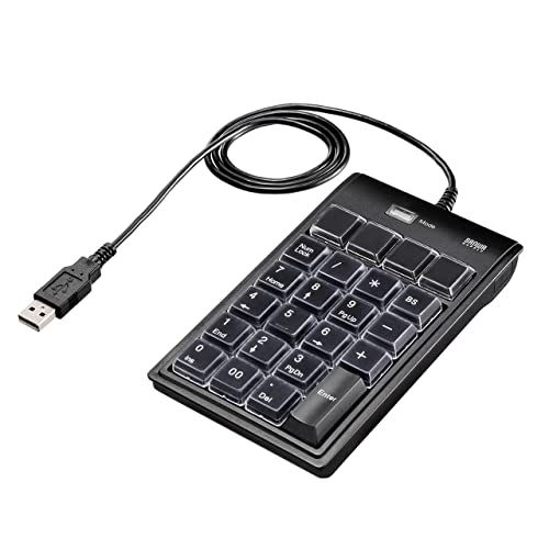 サンワダイレクト プログラマブルテンキー マクロキーボード 割り当て機能 22キー オンボードメモリー Windows専用 USB接続 400-NT008Ju