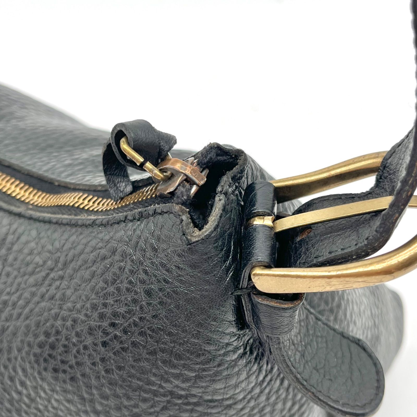 Auth MiuMiu Archive Studs Y2K Leather Shoulder Bag Hand Bag Black 