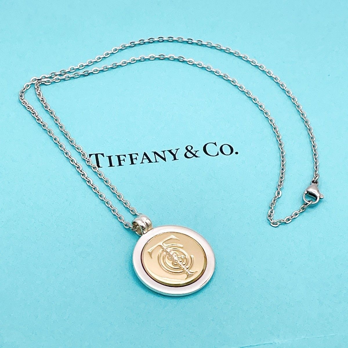 ◇ティファニー◇新品仕上済 Tiffany&Co. T&Cコイン TCコイン ネックレス Ag925 Au750 13.68g