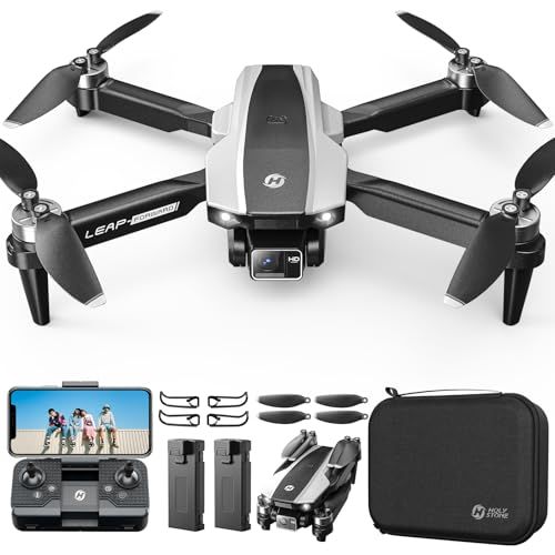 Holy Stone ドローン カメラ付き 折り畳み式 ブラシレスモーター搭載 1080P HDカメラ 電動90°角度調整 収納ケース付き 最大28分飛行 初心者向け FPV 小型ドローン 室内 屋外 3段階スピード プロペラガード付き 技適 84fcc923