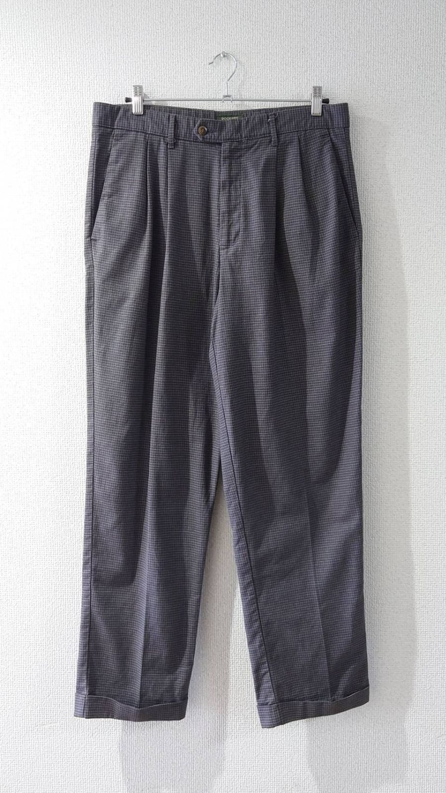 97’s DOCKERS “class A” Double-pleated Pin Check Trousers W34 L32