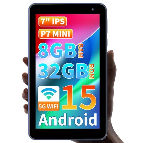 VASOUN P7 7インチ Android 15 タブレット Wi-Fiモデル｜8GB(3+5拡張)+32GB(最大1TB対応)｜5コアCPU・IPS液晶｜3500mAh・Type-C充電｜日本語対応・軽量設計｜ブルーe
